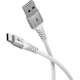 goobay Cable textil USB 2.0 supersuave, conector USB-A > conector USB-C blanco