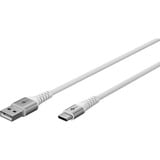 goobay Cable textil USB 2.0 supersuave, conector USB-A > conector USB-C blanco