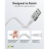 goobay Cable textil USB 2.0 supersuave, conector USB-A > conector USB-C blanco