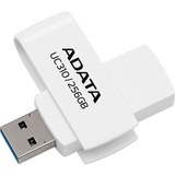 ADATA UC310 unidad flash USB 256 GB USB tipo A 3.2 Gen 1 (3.1 Gen 1) Blanco, Lápiz USB blanco, 256 GB, USB tipo A, 3.2 Gen 1 (3.1 Gen 1), 100 MB/s, Girar, Blanco