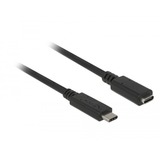 DeLOCK 85533 cable USB 1 m USB 3.2 Gen 1 (3.1 Gen 1) USB C Negro, Cable alargador negro, 1 m, USB C, USB C, USB 3.2 Gen 1 (3.1 Gen 1), 5000 Mbit/s, Negro