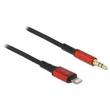 DeLOCK 86587 cable de audio 1,5 m 3,5mm Lightning Negro negro/Rojo, 3,5mm, Macho, Lightning, Macho, 1,5 m, Negro