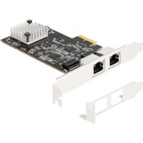 DeLOCK Tarjeta PCI Express x2 a 2 x RJ45, Adaptador de red 