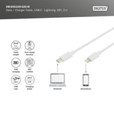 Digitus Cable de datos/carga USB 2.0 USB-C > Lightning, certificado MFI blanco