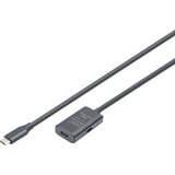 Digitus Cable de extensión activo USB 3.2 Gen 1, conector USB-C > toma USB-C, Cable alargador negro