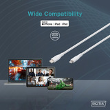 Digitus Cable de silicona USB 2.0 USB-C > Lightning, certificado MFI blanco
