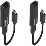 Lindy 43312 ampliador de red Transmisor y receptor de red Negro, Cable alargador negro, Transmisor y receptor de red, 100 m, 10000 Mbit/s, Fibra, USB 3.2 Gen 1 (3.1 Gen 1) Type-C, Negro