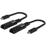 Lindy 43312 ampliador de red Transmisor y receptor de red Negro, Cable alargador negro, Transmisor y receptor de red, 100 m, 10000 Mbit/s, Fibra, USB 3.2 Gen 1 (3.1 Gen 1) Type-C, Negro