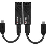 Lindy 43312 tarjeta y adaptador de interfaz LC, Cable alargador negro, USB Tipo C, LC, Masculino, LC, Negro, 100 m
