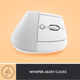 Logitech Lift Ratones, Ratón blanco/Gris claro, mano derecha, Diseño vertical, Óptico, RF Wireless + Bluetooth, 4000 DPI, Blanco
