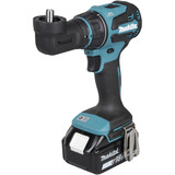 Makita Taladro atornillador a batería con sistema de cabezal intercambiable DDF491RTJ, 18 Voltios, Taladro/destornillador azul/Negro