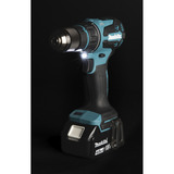 Makita Taladro atornillador a batería con sistema de cabezal intercambiable DDF491RTJ, 18 Voltios, Taladro/destornillador azul/Negro