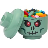 Room Copenhagen LEGO Cabeza de almacenamiento "Esqueleto", pequeña, Caja de depósito verde/Negro
