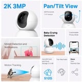 TP-Link TC71 cámara de vigilancia Almohadilla Cámara de seguridad IP Interior 2304 x 1296 Pixeles Escritorio blanco/Negro, Cámara de seguridad IP, Interior, Inalámbrico, Amazon Alexa & Google Assistant, 2400 MHz, Escritorio