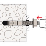 fischer Anclaje de perno FBN II 12/10, Pasador plateado