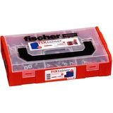 fischer FixTainer - DUOPOWER & DUOSEAL + Tornillos, Pasador gris claro/Rojo
