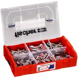 fischer FixTainer - DUOPOWER & DUOSEAL + Tornillos, Pasador gris claro/Rojo