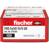 fischer Tornillo para hormigón FBS 5x50 15/5 hexagonal con arandela 