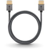 goobay Plus Slim Cable HDMI de alta velocidad con Ethernet, 4K @ 60Hz gris