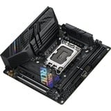 ASUS ROG STRIX B760-I GAMING WIFI Intel B760 LGA 1700 mini ITX, Placa base negro, Intel, LGA 1700, Intel® Celeron®, Intel® Core™ i3, Intel® Core™ i5, Intel® Core™ i7, Intel® Core™ i9,..., LGA 1700, DDR5-SDRAM, 64 GB
