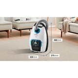 Bosch Serie 8 BGB75XSIL aspiradora 5 L Aspiradora de tambor Secar 650 W Bolsa para el polvo, Aspiradora de suelo blanco, 650 W, Aspiradora de tambor, Secar, Bolsa para el polvo, 5 L, Filtro higiénico