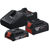 Bosch Set de inicio 18V (GBA 18V 4,0/2,0Ah + GAL 18V-40 Professional), Conjunto negro