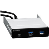 Chieftec MUB-3003 hub de interfaz USB 3.2 Gen 2 (3.1 Gen 2) Type-A 10000 Mbit/s Negro, Panel frontal negro, USB 3.2 Gen 2 (3.1 Gen 2) Type-A, USB 3.2 Gen 1 (3.1 Gen 1) Type-A, USB 3.2 Gen 2 (3.1 Gen 2) Type-C, 10000 Mbit/s, Negro, Metal, Plástico, 102 mm