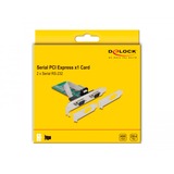 DeLOCK Tarjeta PCIe x1 a 2x Serie RS-232, Tarjeta de interfaz 