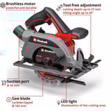 EINHELL Sierra circular de mano profesional a batería TP-CS 18/165 Li BL - Solo, 18Volt rojo/Negro