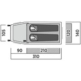 Easy Camp Tienda túnel Hemsedal 2, Tienda de campaña verde oliva