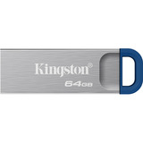 Kingston DataTraveler Kyson 64 GB, Lápiz USB plateado/Azul