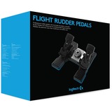 Logitech Flight Rudder Pedals Negro, Plata USB 2.0 Simulador de Vuelo Analógico/Digital PC, Pedales Simulador de Vuelo, PC, Analógico/Digital, Alámbrico, USB 2.0, Negro, Plata