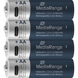 MediaRange Batería USB-C Li-Ion, Mignon AA I 1.5V | 1400 mAh, paquete de 4 