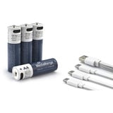 MediaRange Batería USB-C Li-Ion, Mignon AA I 1.5V | 1400 mAh, paquete de 4 