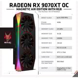 XFX Radeon RX 9070 Swift OC, Tarjeta gráfica negro
