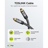 goobay Cable Toslink Plus negro/Plateado