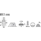 High Peak Tienda túnel Kite 2, Tienda de campaña verde/Rojo