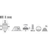 High Peak Tienda túnel Kite 3, Tienda de campaña verde/Rojo