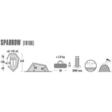 High Peak Tienda túnel Sparrow 2P, Tienda de campaña verde/Rojo