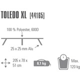 High Peak Tumbona de camping Toledo XL, Cama camping gris