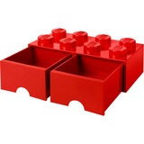 Room Copenhagen 8-Stud Storage Brick 2 DrawersRed Caja para almacenar juguetes Independiente Rojo, Caja de depósito rojo, Caja para almacenar juguetes, Rojo, Independiente, Monocromo, Rectangular, Polipropileno (PP)