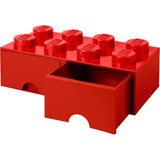 Room Copenhagen 8-Stud Storage Brick 2 DrawersRed Caja para almacenar juguetes Independiente Rojo, Caja de depósito rojo, Caja para almacenar juguetes, Rojo, Independiente, Monocromo, Rectangular, Polipropileno (PP)