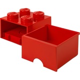 Room Copenhagen Brick Drawer (4 Knobs)Bright Red Caja para almacenar juguetes Independiente Rojo, Caja de depósito rojo, Caja para almacenar juguetes, Rojo, Independiente, Monocromo, Rectangular, Polipropileno (PP)