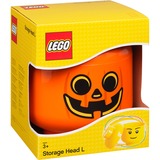 Room Copenhagen LEGO Storage Head "Calabaza", grande, Caja de depósito naranja/Negro