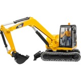 bruder Cat Mini Excavator with worker vehículo de juguete, Automóvil de construcción amarillo/Negro, Modelo a escala de excavadora, De plástico