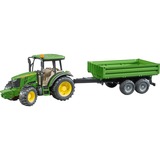 bruder John Deere 5115 M with tipping trailer vehículo de juguete, Automóvil de construcción verde/Amarillo, Modelo a escala de tractor, De plástico, Negro, Verde, Amarillo