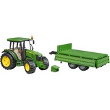 bruder John Deere 5115 M with tipping trailer vehículo de juguete, Automóvil de construcción verde/Amarillo, Modelo a escala de tractor, De plástico, Negro, Verde, Amarillo