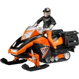 bruder Snowmobil m. Fahrer u. Ausst.| 63101 vehículo de juguete, Automóvil de construcción naranja/Negro, Modelo a escala de máquina pisapistas, Acrilonitrilo butadieno estireno (ABS), Multicolor