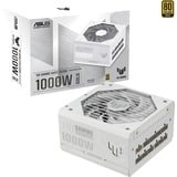 ASUS TUF Gaming 1000W Gold White Edition unidad de fuente de alimentación 20+4 pin ATX ATX Blanco, Fuente de alimentación de PC blanco, 1000 W, 100 - 240 V, Activo, 130 W, 1000 W, 130 W