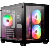 Aerocool Dryft Mini Mini Tower Negro, Cajas de torre negro, Mini Tower, PC, Negro, ATX, micro ATX, Mini-ITX, SPCC, Vidrio templado, Juego